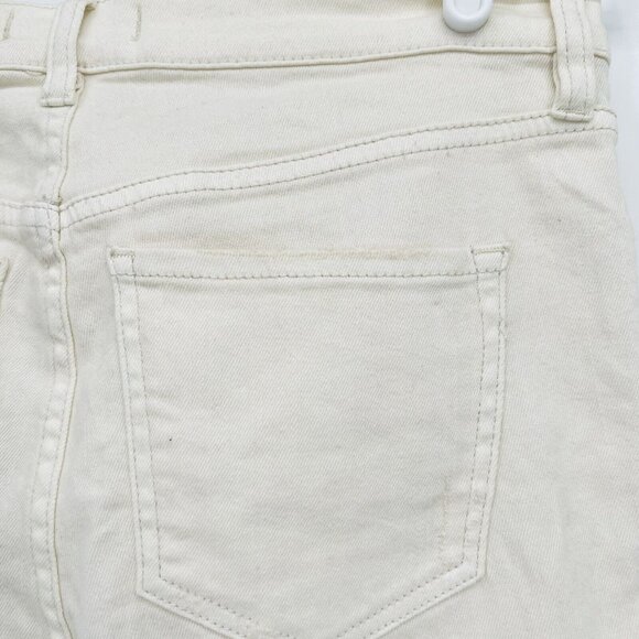 NWT Free People Women's Ivory Jeans Size 27 Distressed Fringe Frayed Hem Stretch - Picture 8 of 11